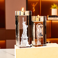 Vente en gros d'usine, porte-bougie en cristal gravé au laser 3D, décoration de table, porte-bougie en verre massif, porte-bougie chauffe-plat, cadeau religieux