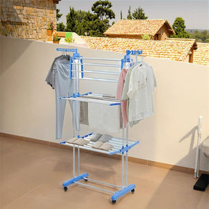 ล้อโลหะแขวนเสื้อผ้า3ชั้นแบบตั้งได้, ล้อราวแขวนในครัวท่อท่อ16มม. - Product Image 2