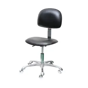 كرسي مكتب جلدي عالي الجودة مضاد للانزلاق أسود/أزرق ESD PU