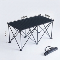 Table de camping pliante extérieure robuste en alliage de carbone avec cadre en X, grande taille, avec sac de transport