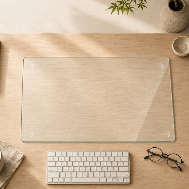 Clear Tempered Glass Easy to Clean Desktop Table Mat