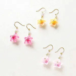 Charm Flower Design Fashion Cherry Blossom Earrings Made Of Paper