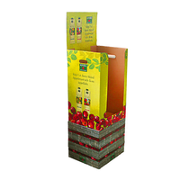 Présentoir de magasin en carton ondulé pliable, facile à assembler, impression couleur, écologique, pour supermarché