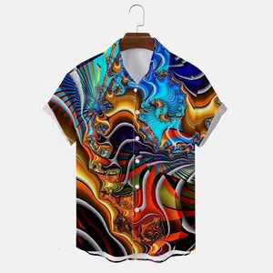 2024 Wholesale Summer Short Sleeve Shirt Printed Hawaiian Vacation Beachwear Casual Shirts for Men