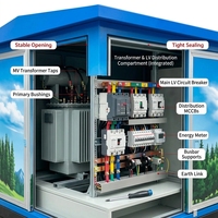 Poste de transformation compact préfabriqué de type boîtier européen 11kV 33kV IP54 pour distribution industrielle extérieure