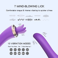 Vagina-Saugdildo Vibrator Sexspielzeug für Frauen Zungen-Leck-Klitoris-Stimulator Brustwarzen-Sauger Doppelkopf-Vibrator Massagegerät
