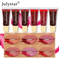 Gloss à lèvres liquide Julystar, taille standard, fini mat et brumeux avec couleur de base pour un maquillage longue tenue, ODM, effet peel-off