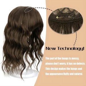 Extensiones de Cabello Pre-Adheridas <span class=keywords><strong>SHEIN</strong></span> para Mujer, Cubre las Canas, Aporta Volumen, Topper para Cabello Corto, Liso, Resistente a Altas Temperaturas - Product Image 3