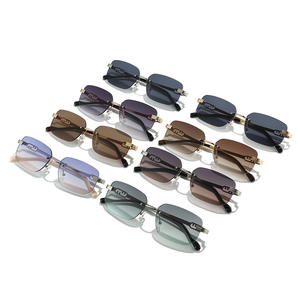 卸売工場製 新品 ファッションデザイン UV400保護 サングラス カスタムロゴ リムレスメタルフレーム サングラス 男女兼用 - Product Image 6