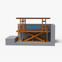 Ascenseur de stationnement à ciseaux hydraulique souterrain extérieur personnalisé à 2 niveaux, installé avec un couvercle coulissant