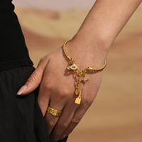 Bracelet ouvert à double tressage antique de rêve, non en acier inoxydable, avec étoile en diamant montée, pour fabricants de multi-accessoires DIY