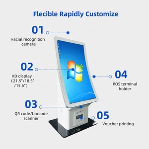 Kiosque de commande automatique avec écran tactile 23,6'' en mode portrait/landscape, scanner et lecteur de paiement, accepteur de billets, kiosque de paiement en espèces - Product Image 5