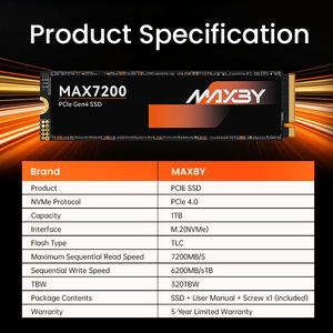 NVMe M.2 SSD 512GB PCIe 4.0 내장형 SSD 하드 드라이브 MAXBY 7200 7200MB/s 데스크탑 노트북 컴퓨터 액세서리용 고성능 - Product Image 6