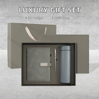 Ensemble cadeau de luxe personnalisable : Carnet A5 en cuir PU, compagnon d'affaires avec mug isotherme en acier inoxydable 304 et stylo