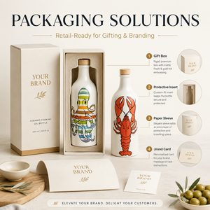 Bottiglia per Olio d'Oliva <span class=keywords><strong>in</strong></span> <span class=keywords><strong>Ceramica</strong></span> Ecologica con Tappo <span class=keywords><strong>in</strong></span> Sughero e Motivo Personalizzato per Cucina - Product Image 4