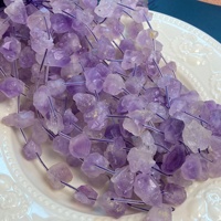 Perles de cristal d'améthyste naturelle brute, perles d'améthyste brutes en vrac pour la fabrication de bijoux DIY (bracelets, colliers), vente en gros