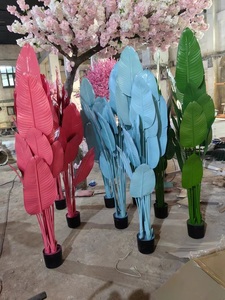 Decoración artística colorida palmera plátano Rosa plantas artificiales - Product Image 3