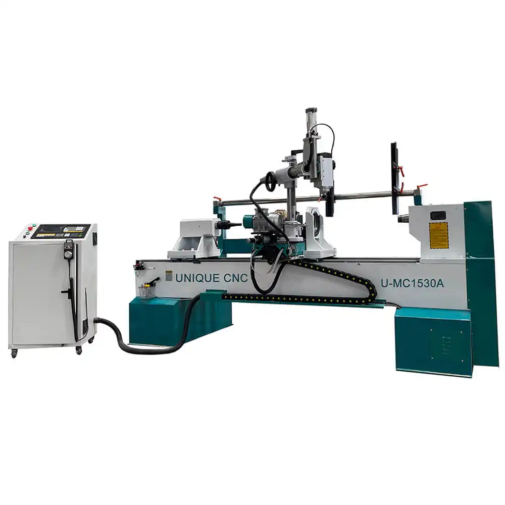 Único CNC U-MC1530A auto carregamento madeira girando torno mecânico duplicador automático para venda