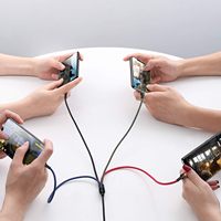 Lot de 2 adaptateurs de câble USB tressé en nylon de 4 pieds, charge rapide 5A pour les écouteurs de type C à micro port compatibles avec les téléphones portables et les tablettes.