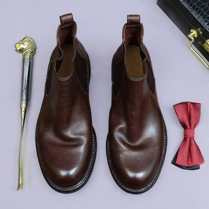 Botas de cuero con suela Goodyear, botas Chelsea británicas para hombre, botas Martin para hombre, botas cortas para hombre - Product Image 2