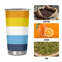 Gobelet isotherme personnalisé en acier inoxydable de 20 oz avec motif arc-en-ciel Aroace Gay pour les trajets quotidiens en voiture, les pauses au bureau et les pique-niques en parc