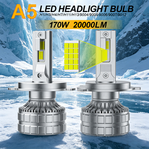 Feux antibrouillard LED Turbo CSP 10-80V 170W H4 H7 H11 9005 9006, sans erreur Canbus, étanches IP67, 20000LM, 6000K, super lumineux - Product Image 1