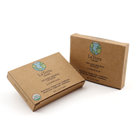 Boîte d'emballage pliable en kraft avec insert, impression personnalisée du logo, laminage mat, gaufrage, emballage plat, recyclable, 50 pièces