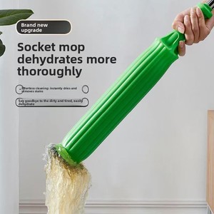 Serpillère absorbante de décontamination à double usage sec/humide, auto-essoreuse, mains libres, en acier inoxydable/fibre de bambou/PP pour le nettoyage des sols - Product Image 2