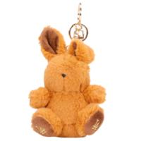 Porte-clés Lapin Assis Marron Adorable en Peluche, Pendentif de Sac Doux, Breloque pour Clés, Accessoire Cadeau