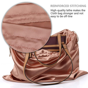 Pochette de protection en satin personnalisée avec logo, sac de rangement de luxe en satin pour sac à main, faible MOQ, vente en gros, sacs anti-poussière - Product Image 4