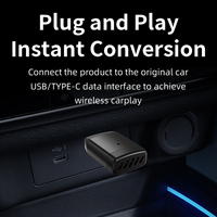 Adaptateur sans fil 2-en-1 CarPlay et Android Auto 2026 Plug and Play à faible consommation, mini dongle USB-C Bluetooth pour voitures avec reconnexion automatique
