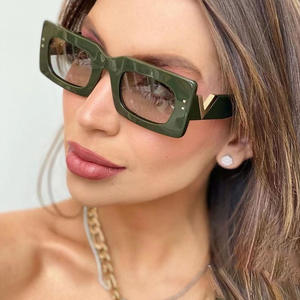Gafas de sol rectangulares de alta moda UNOC <span class=keywords><strong>2022</strong></span> para hombres y mujeres, montura pequeña cuadrada de calidad para <span class=keywords><strong>uñas</strong></span>, montura de PC blanca/amarilla, lentes acrílicas - Product Image 1