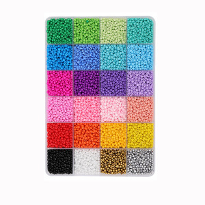 Cuentas de vidrio Crystal Tec de 3 mm, 24 colores, con hilo y tijeras para la elaboración de joyería - Product Image 5