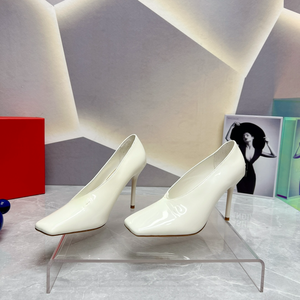 Elegantes y Sensuales Tacones de Aguja de Cuero con Punta Cuadrada para Oficina, Bodas y Eventos al Aire Libre - Valentinos - Product Image 2