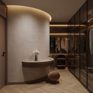 Placard moderne autoportant de luxe Armoires de chambre à coucher en bois personnalisées Conception ouverte MDF Matériau de porte Meubles de chambre à coucher - Product Image 6