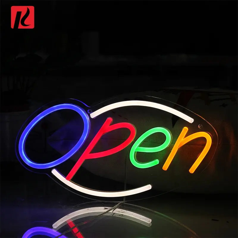 Luce al Neon aperta Led cartello di bordo negozio al dettaglio Logo aziendale in acrilico Neon Led segno aperto