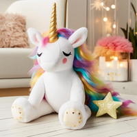 Vente en gros de peluches licorne animaux mignons de dessin animé, peluches populaires personnalisées, peluches licorne