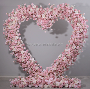 Arco de flor de rosa de corazón rojo más vendido con soporte Fondo de flor de Rosa artificial Decoración de escenario de boda para el Día de San Valentín - Product Image 4