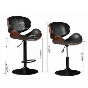WDY Mid Century Modern Counter Height Bar Chairs Barstools <strong>Adjustable</strong> Swivel Leather Bar <strong>Stools</strong> for Kitchen Island - Product Image 6