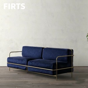 <span class=keywords><strong>Canapé</strong></span> une place de style Bauhaus mi-moderne, base en acier inoxydable, modè<span class=keywords><strong>le</strong></span> compact, velours nuage, pour salon - Product Image 1