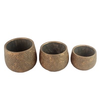 Nouvelle conception créative, pots ronds modernes en ciment pour l'intérieur et l'extérieur, S/3, jardinières en béton pour plantes succulentes, pot à bonsaï