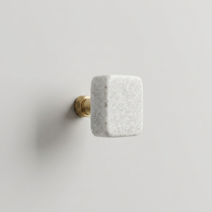 AK Brass Square Stone & Metal Cabinet <b>Knob</b> <b>White</b> Finish Luxury Drawer <b>Knob</b> Shelf Kitchen Furniture Hardware Decorative <b>Knob</b> - Product Image 4