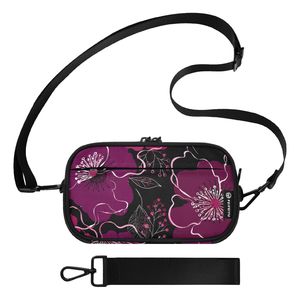Bolsos Cruzados Transparentes de PVC con Flores Púrpuras Estilo Hawaiano, Portátiles, 3 en 1, Ligeros, de Poliéster, para Teléfono Móvil - Product Image 1