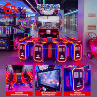 Simulateur de tir à monnayeur, jeu de tir 4 joueurs, écran HD 65 pouces, avec tickets de score, en promotion, pour Centres de Divertissement Familiaux (CDEF) et Centres Commerciaux, OEM