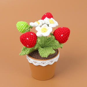 Fleur d'<span class=keywords><strong>hortensia</strong></span> en laine faite à la main au crochet, papillon tricoté en pot, décoration moderne pour la maison, Noël, Pâques, Saint-Valentin - Product Image 1