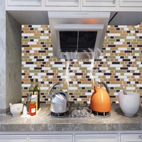 Kualitas Tinggi Murano Metallik Hitam Abu-abu dan Putih Lem Dekoratif Dinding Mosaik Ubin Backsplash Dapur Kertas Dinding