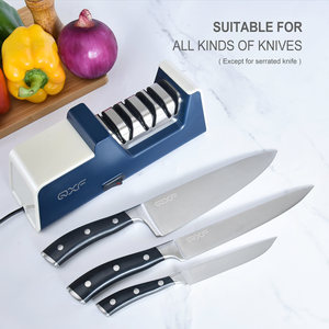 QXF, herramienta de afilado de cocina de diamante antideslizante de alta calidad, <span class=keywords><strong>afilador</strong></span> de <span class=keywords><strong>cuchillos</strong></span> eléctrico <span class=keywords><strong>profesional</strong></span> de 3 etapas - Product Image 5