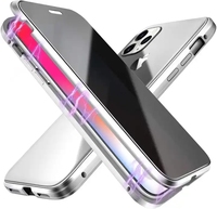 Protection d'écran magnétique transparente 360° anti-espion en verre trempé pour iPhone 17 16 15 14 13 12 Pro Max Plus