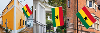 Drapeau du Ghana en gros, drapeau national personnalisé de tous les pays, 3x5 pieds, en fibre de polyester pour extérieur, livraison rapide, personnalisable