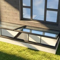 Fenêtre de toit électrique en alliage d'aluminium, double vitrage, à rupture de pont thermique, écoénergétique, ventilée, moderne, pour extérieur
